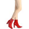 image:imageDREAM PAIRS Womens Chunky Heel Ankle Booties Pointed Toe Short BootsRedPat3