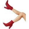 image:imageDREAM PAIRS Womens Chunky Heel Ankle Booties Pointed Toe Short BootsRedrhinestone