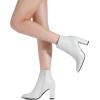image:imageDREAM PAIRS Womens Chunky Heel Ankle Booties Pointed Toe Short BootsWhitePu