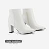 image:imageDREAM PAIRS Womens Chunky Heel Ankle Booties Pointed Toe Short BootsWhitePu