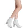 image:imageDREAM PAIRS Womens Chunky Heel Ankle Booties Pointed Toe Short BootsWhitePu