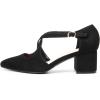 image:imageDREAM PAIRS Womens Chunky Heels Dress Pumps Closed Pointed Toe Comfort Cross Strap Block Heel Shoes for Party Dance WeddingBlacksuede