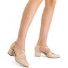 image:imageDREAM PAIRS Womens Chunky Heels Dress Pumps Closed Pointed Toe Comfort Cross Strap Block Heel Shoes for Party Dance WeddingGoldglitter