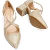 image:imageDREAM PAIRS Womens Chunky Heels Dress Pumps Closed Pointed Toe Comfort Cross Strap Block Heel Shoes for Party Dance WeddingGoldglitter