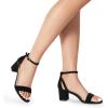 image:imageDREAM PAIRS Womens Chunky Low Heels Open Round Toe Ankle Strap Block Heels Party Dress Wedding SandalsBlack