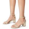 image:imageDREAM PAIRS Womens Chunky Low Heels Open Round Toe Ankle Strap Block Heels Party Dress Wedding SandalsGoldglitter