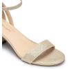 image:imageDREAM PAIRS Womens Chunky Low Heels Open Round Toe Ankle Strap Block Heels Party Dress Wedding SandalsGoldglitter