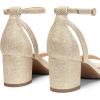 image:imageDREAM PAIRS Womens Chunky Low Heels Open Round Toe Ankle Strap Block Heels Party Dress Wedding SandalsGoldglitter