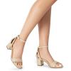 image:imageDREAM PAIRS Womens Chunky Low Heels Open Round Toe Ankle Strap Block Heels Party Dress Wedding SandalsGoldglitter