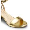 image:imageDREAM PAIRS Womens Chunky Low Heels Open Round Toe Ankle Strap Block Heels Party Dress Wedding SandalsGoldpu