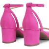 image:imageDREAM PAIRS Womens Chunky Low Heels Open Round Toe Ankle Strap Block Heels Party Dress Wedding SandalsHot Pink