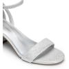 image:imageDREAM PAIRS Womens Chunky Low Heels Open Round Toe Ankle Strap Block Heels Party Dress Wedding SandalsSilverglitter