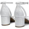 image:imageDREAM PAIRS Womens Chunky Low Heels Open Round Toe Ankle Strap Block Heels Party Dress Wedding SandalsSilverglitter