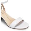 image:imageDREAM PAIRS Womens Chunky Low Heels Open Round Toe Ankle Strap Block Heels Party Dress Wedding SandalsWhite