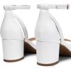 image:imageDREAM PAIRS Womens Chunky Low Heels Open Round Toe Ankle Strap Block Heels Party Dress Wedding SandalsWhite