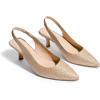 image:imageDREAM PAIRS Womens Closed Toe Kitten Heels Pointed Toe Slingback Low Heels Dress Bridal Wedding Pumps ShoesGoldglitter