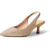 image:imageDREAM PAIRS Womens Closed Toe Kitten Heels Pointed Toe Slingback Low Heels Dress Bridal Wedding Pumps ShoesGoldglitter