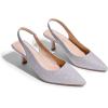 image:imageDREAM PAIRS Womens Closed Toe Kitten Heels Pointed Toe Slingback Low Heels Dress Bridal Wedding Pumps ShoesSilverglitter