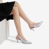 image:imageDREAM PAIRS Womens Closed Toe Kitten Heels Pointed Toe Slingback Low Heels Dress Bridal Wedding Pumps ShoesSilverglitter