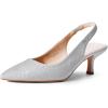 image:imageDREAM PAIRS Womens Closed Toe Kitten Heels Pointed Toe Slingback Low Heels Dress Bridal Wedding Pumps ShoesSilverglitter