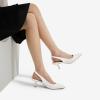 image:imageDREAM PAIRS Womens Closed Toe Kitten Heels Pointed Toe Slingback Low Heels Dress Bridal Wedding Pumps ShoesWhitepu