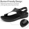 image:imageDREAM PAIRS Womens Comfortable Cork Footbed Arch Support Sandals Casual to Dressy Thong Walking Flat Sandals for SummerAll Black