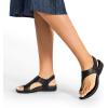 image:imageDREAM PAIRS Womens Comfortable Cork Footbed Arch Support Sandals Casual to Dressy Thong Walking Flat Sandals for SummerAll Black