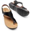 image:imageDREAM PAIRS Womens Comfortable Cork Footbed Arch Support Sandals Casual to Dressy Thong Walking Flat Sandals for SummerBlack