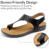 image:imageDREAM PAIRS Womens Comfortable Cork Footbed Arch Support Sandals Casual to Dressy Thong Walking Flat Sandals for SummerBlack