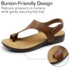 image:imageDREAM PAIRS Womens Comfortable Cork Footbed Arch Support Sandals Casual to Dressy Thong Walking Flat Sandals for SummerBrown