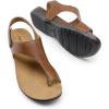 image:imageDREAM PAIRS Womens Comfortable Cork Footbed Arch Support Sandals Casual to Dressy Thong Walking Flat Sandals for SummerBrown