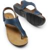 image:imageDREAM PAIRS Womens Comfortable Cork Footbed Arch Support Sandals Casual to Dressy Thong Walking Flat Sandals for SummerNavy