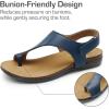 image:imageDREAM PAIRS Womens Comfortable Cork Footbed Arch Support Sandals Casual to Dressy Thong Walking Flat Sandals for SummerNavy