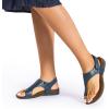 image:imageDREAM PAIRS Womens Comfortable Cork Footbed Arch Support Sandals Casual to Dressy Thong Walking Flat Sandals for SummerNavy