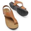 image:imageDREAM PAIRS Womens Comfortable Cork Footbed Arch Support Sandals Casual to Dressy Thong Walking Flat Sandals for SummerTan
