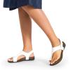 image:imageDREAM PAIRS Womens Comfortable Cork Footbed Arch Support Sandals Casual to Dressy Thong Walking Flat Sandals for SummerWhite