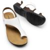 image:imageDREAM PAIRS Womens Comfortable Cork Footbed Arch Support Sandals Casual to Dressy Thong Walking Flat Sandals for SummerWhite