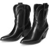 image:imageDREAM PAIRS Womens Cowboy Ankle Boots Western Booties Low Heel Pointed Toe Cowgirl BootsBlack