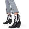 image:imageDREAM PAIRS Womens Cowboy Ankle Boots Western Booties Low Heel Pointed Toe Cowgirl BootsBlackCow