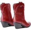 image:imageDREAM PAIRS Womens Cowboy Ankle Boots Western Booties Low Heel Pointed Toe Cowgirl BootsRed