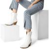 image:imageDREAM PAIRS Womens Cowboy Ankle Boots Western Booties Low Heel Pointed Toe Cowgirl BootsWhite