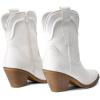 image:imageDREAM PAIRS Womens Cowboy Ankle Boots Western Booties Low Heel Pointed Toe Cowgirl BootsWhite