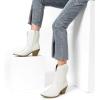 image:imageDREAM PAIRS Womens Cowboy Ankle Boots Western Booties Low Heel Pointed Toe Cowgirl BootsWhiteembroidery