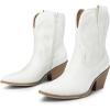 image:imageDREAM PAIRS Womens Cowboy Ankle Boots Western Booties Low Heel Pointed Toe Cowgirl BootsWhiteembroidery