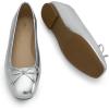 image:imageDREAM PAIRS Womens Flats Square Toe Ballet Flats Comfortable Casual Ballerina Flat Dress Shoes with Bow Suitable for Dressy Business Casual Work OfficeSilver