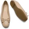 image:imageDREAM PAIRS Womens Flats Square Toe Ballet Flats Comfortable Casual Ballerina Flat Dress Shoes with Bow Suitable for Dressy Business Casual Work OfficeNude