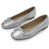 image:imageDREAM PAIRS Womens Flats Square Toe Ballet Flats Comfortable Casual Ballerina Flat Dress Shoes with Bow Suitable for Dressy Business Casual Work OfficeSilver