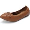 image:imageDREAM PAIRS Womens Foldable Flats Shoes Pointed Toe Ballet Flats Bowknot Comfort Slip on Dress ShoesBrown