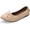 image:imageDREAM PAIRS Womens Foldable Flats Shoes Pointed Toe Ballet Flats Bowknot Comfort Slip on Dress ShoesNude