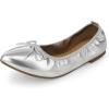 image:imageDREAM PAIRS Womens Foldable Flats Shoes Pointed Toe Ballet Flats Bowknot Comfort Slip on Dress ShoesSilver